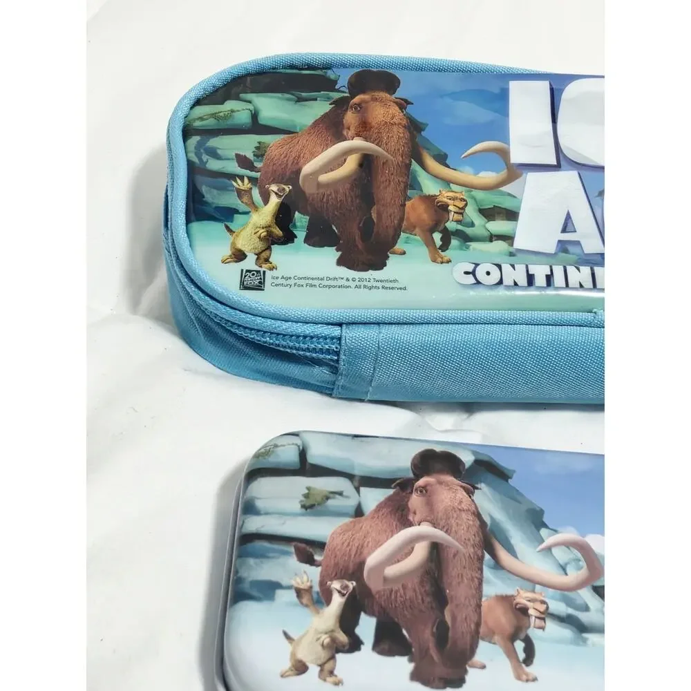 NWT 2012 Ice Age Continental Drift Scrat Zipper Pencil Pouch Set 2 Retired Squir